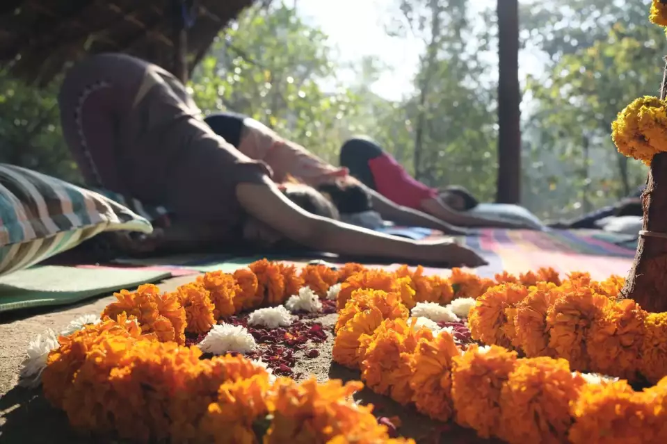 Our retreat participants embracing stillness in Yoga Kiran's signature Goa Retreat Our retreat participants embracing stillness in Yoga Kiran's signature Goa Retreat